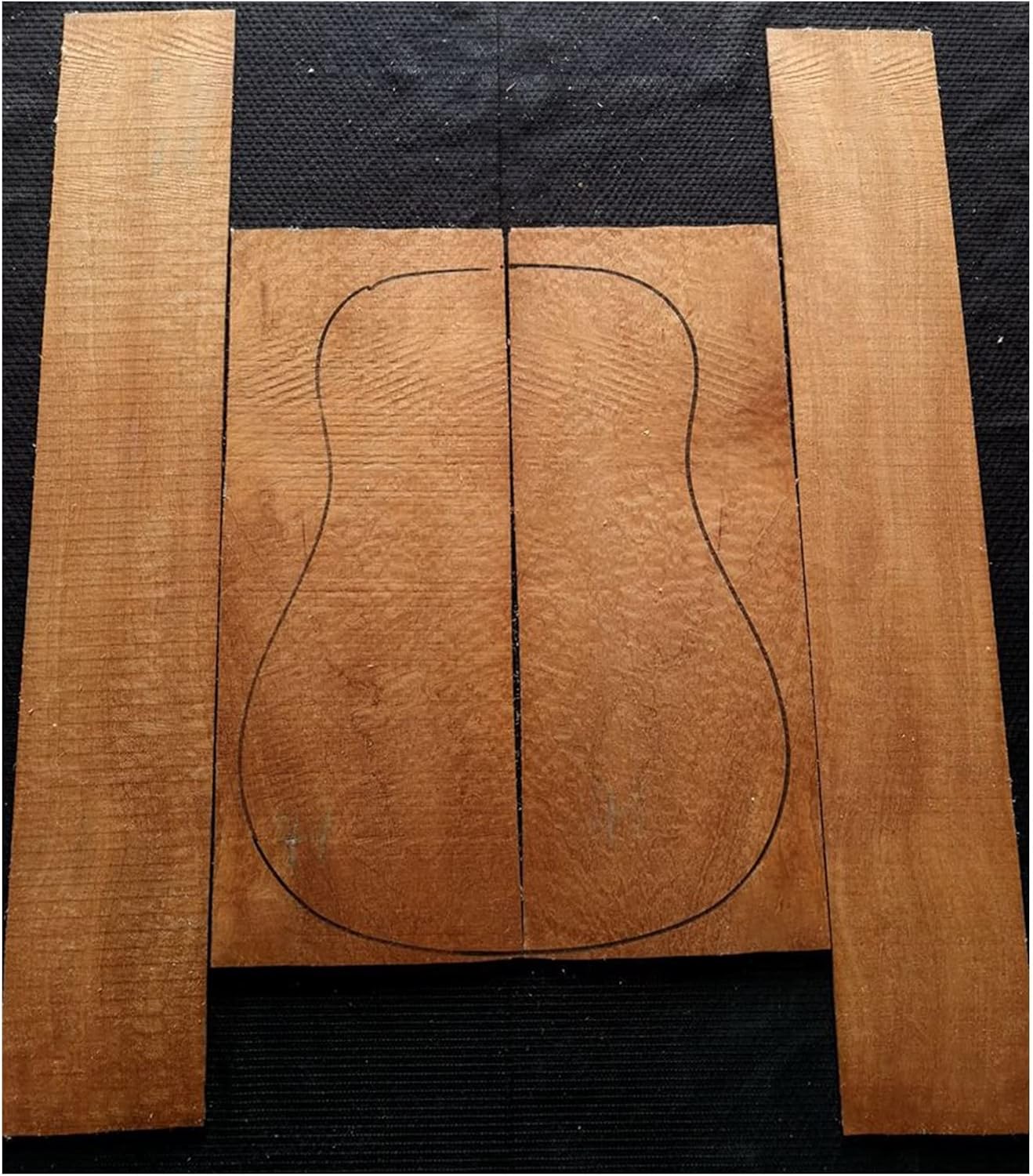 Guitar Ball Texture Water Wave Texture Sapele Back Board Wool Board Full Single Production Materials Unfinished Guitar Body (Color : 5)