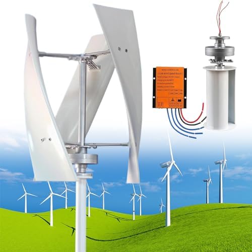 8000W Low Noise Vertical Wind Turbine with MPPT Controller, 3 Phase AC 12V/24V/48V Energy Generator Kit for Home Use, Renewable Wind Power Solution for Energy Independence