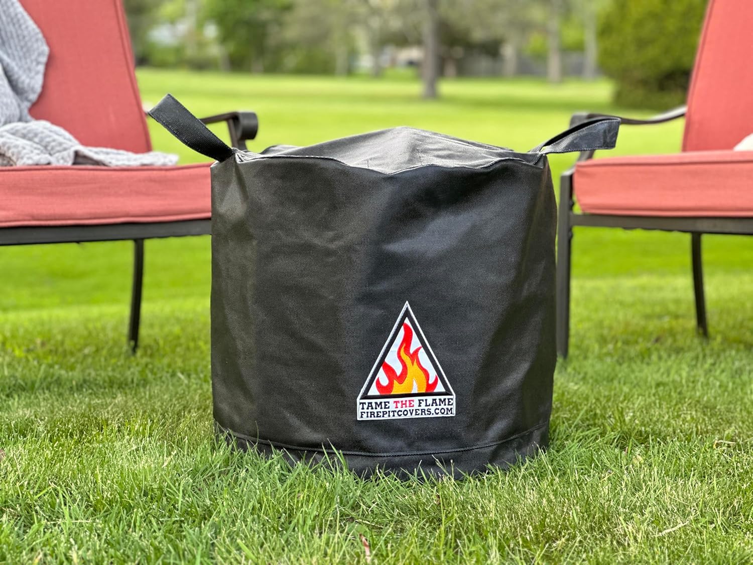 Tame the Flame Fire Pit Cover For Breeo 24, Heavy-Duty Waterproof & Fireproof Lid, Fits Round Firepits Up to 28 inches in Diameter