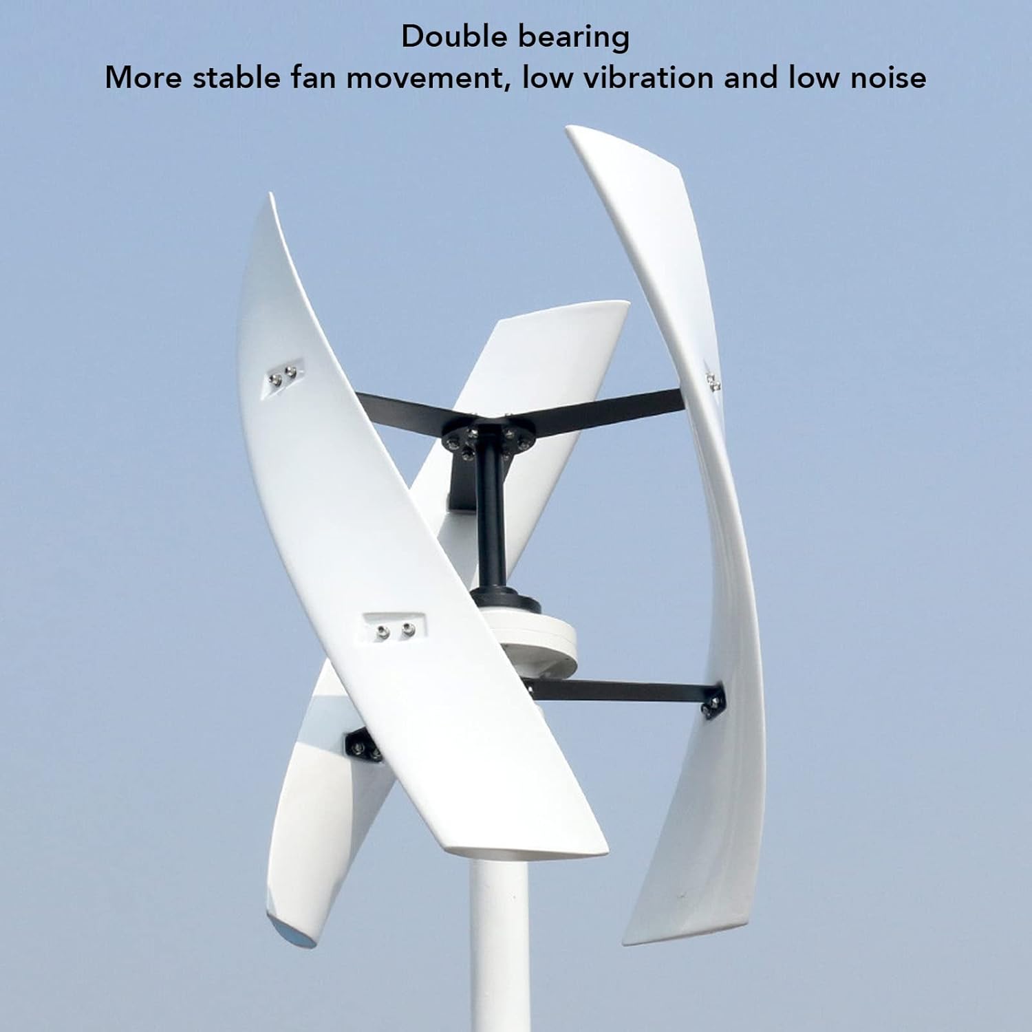 Wind Turbine Generator, 300W Aerodynamic Maglev Vertical Wind Power Turbine Generator, GFRP Blade, Low Torsion Vibration Quiet, Double Bearings(12V)