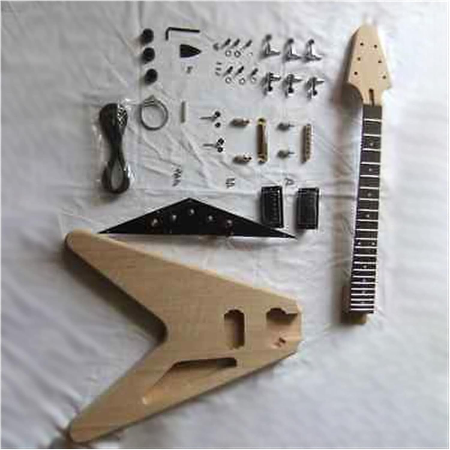 DIY Electric Guitar Kit 2 Dual-Coil Pickups Unfinished DIY Electric Guitar Kit Without Headstock
