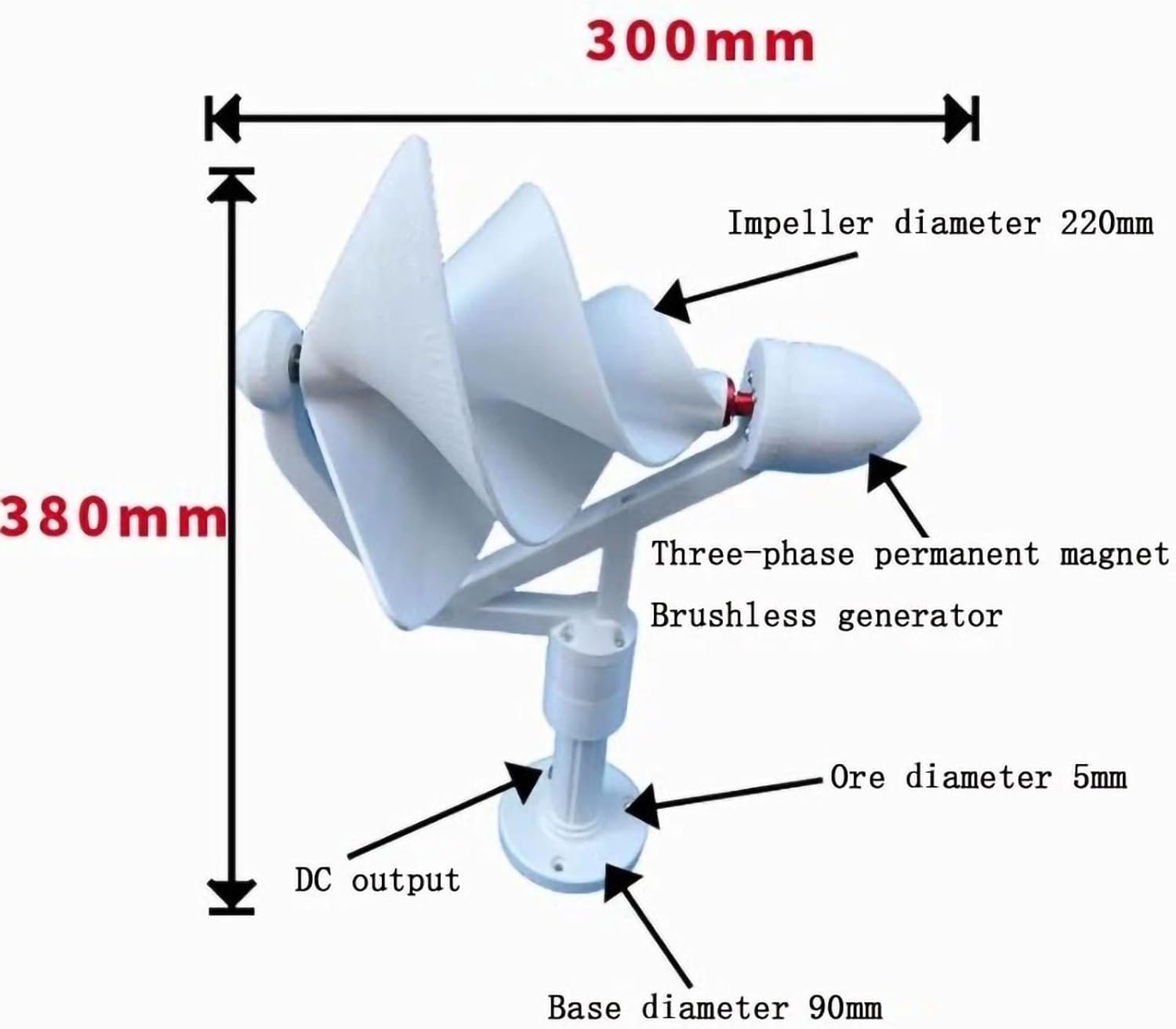 10W Micro Spiral Wind Turbine Generator Archimedes Rose Breeze Start Model For Home & Small Farm Silent Permanent Magnet Spiral Design(12v-2pcs)