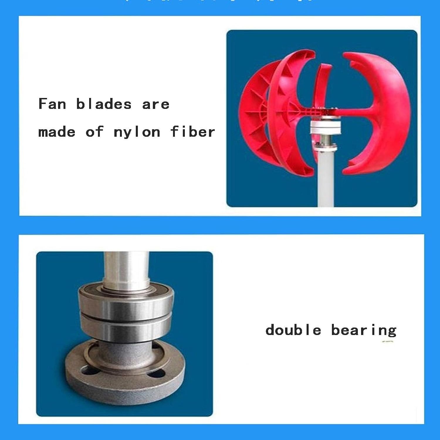 CAJUCA Vertical Axis Wind Turbine Kit 3000W 5 Blades Home Low Noise Wind Turbine with Hybrid Controller Breeze Start