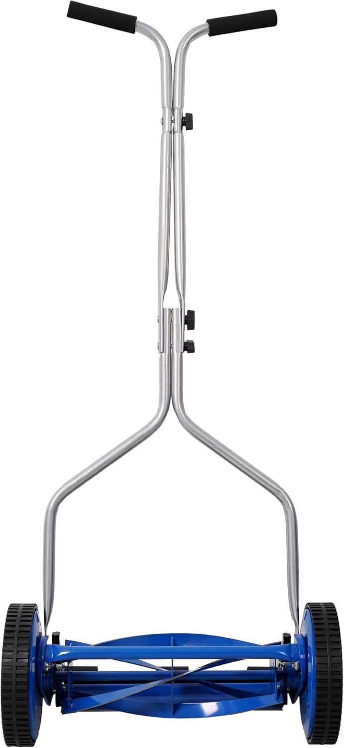 14in Push Lawn Mower, Push Reel Lawn Mower (Blue+Grey)