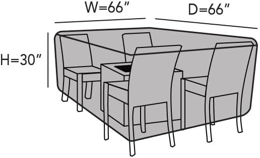 Covermates Ultima Square Fire Pit Chair Set Cover – Waterproof Heavy-Duty Outdoor Protection with Ripstop Polyester, Mesh Air Vents & Secure Buckle Straps, Square 66W x 66D x 30H, Ripstop Black