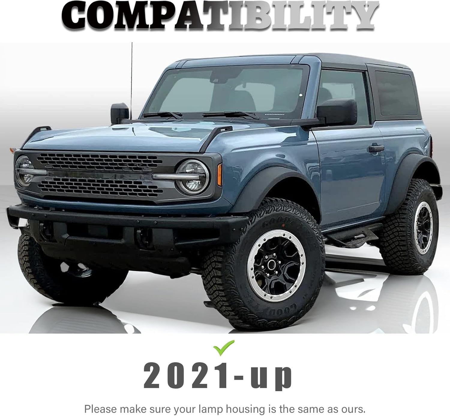 LED Hood Handle Lights fit for Ford Bronco 2021 2022 2023 2024 2025 Accessories Daytime Running Light Fog Light with White LED DRL - Amber Sequential Turn Signal