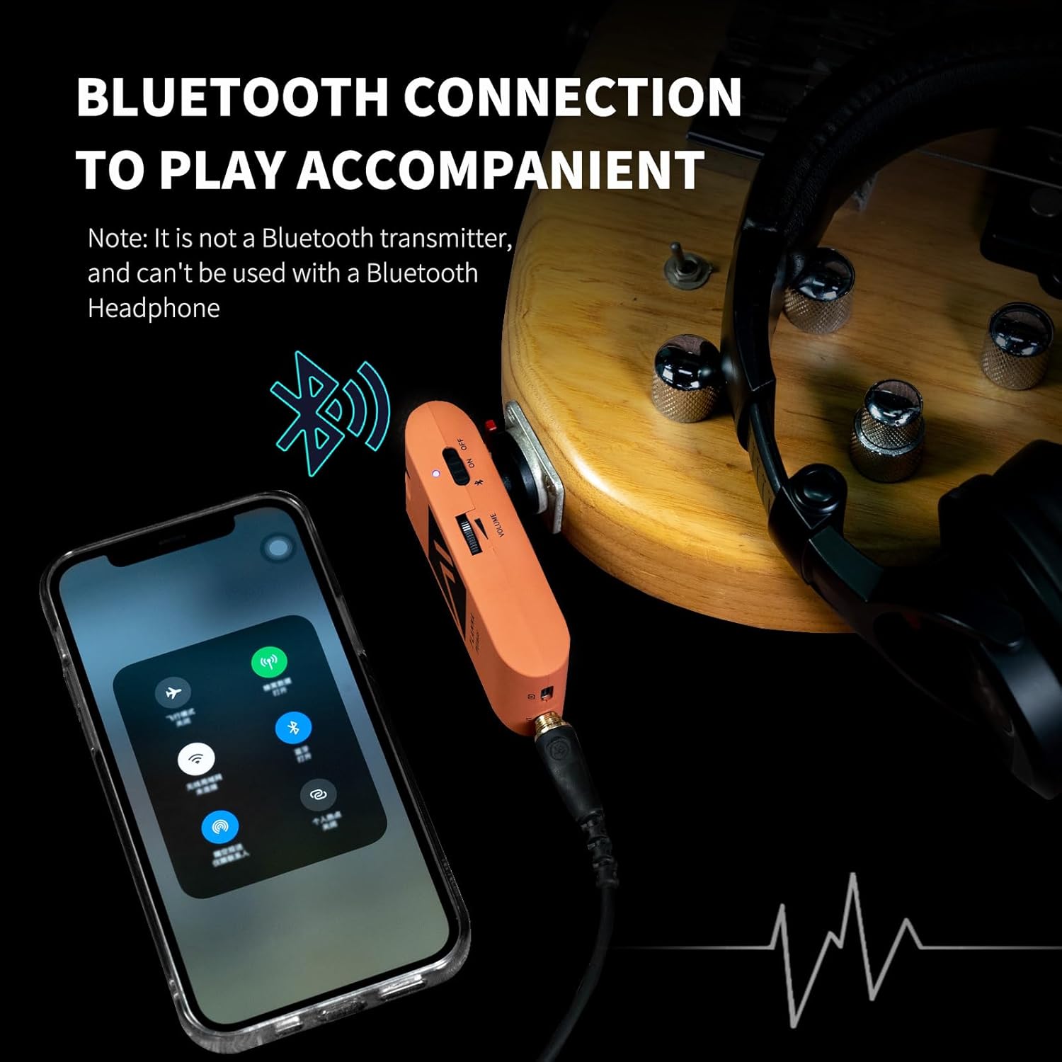 FLAMMA Bass Headphone Amp Portable Modeling Headphone Amplifier with 28 Drum Grooves 7 Amp Models Built-in Effects 5 Tone Color Support Bluetooth USB Audio Recording&Playback OTG Function Rechargeable