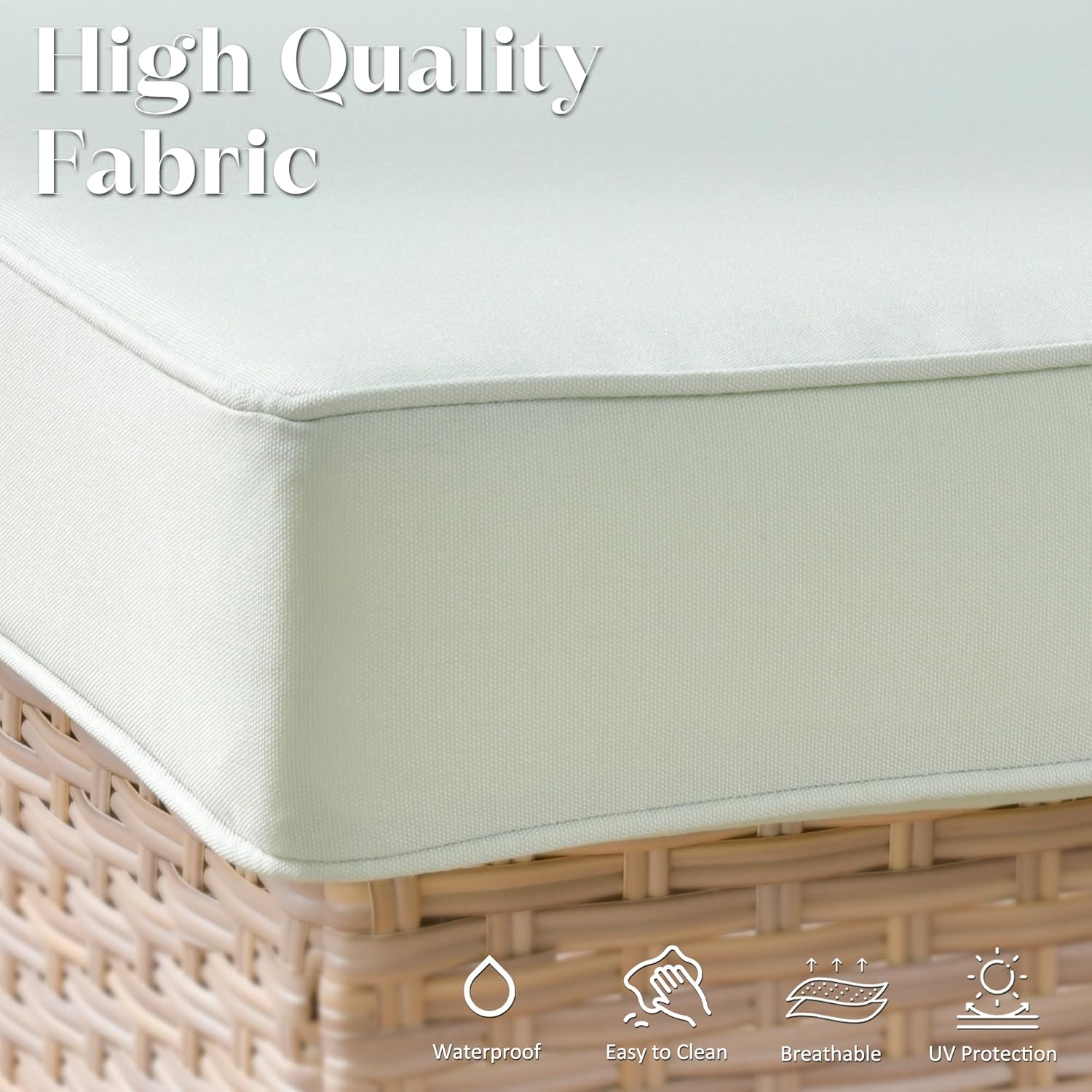 5 Pieces Patio Furniture Sets with 30inch Fire Pit Table All Weather PE Wicker Outdoor Furniture Set with Sectional Sofa for Yard,Garden,Lawn(Green)