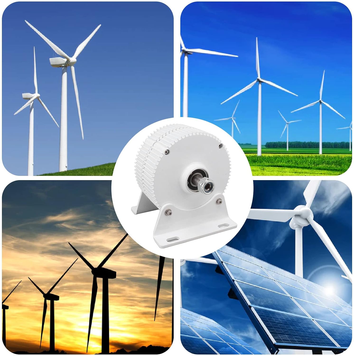 Wind Power Electric Generator Permanent Magnet 3 Phase Alternator Alternator Pure Copper Winding for Home Yard (400w 24v)