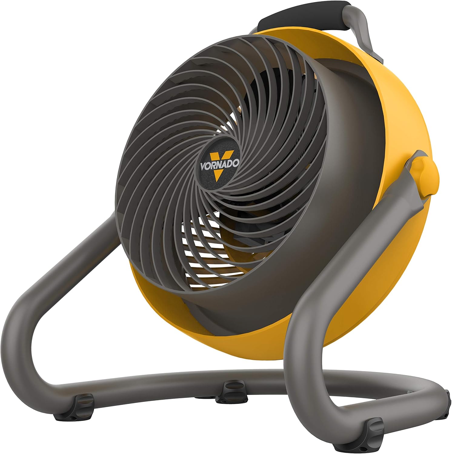 Vornado 293 Large Heavy Duty Shop Fan, 3 Speed Electric Fan, High Impact Casing, IP54-Rated Motor, Whole Room Air Circulator, Pivoting Head, Carry Handle, 16” Floor Fan for Bedroom and Garage, Yellow