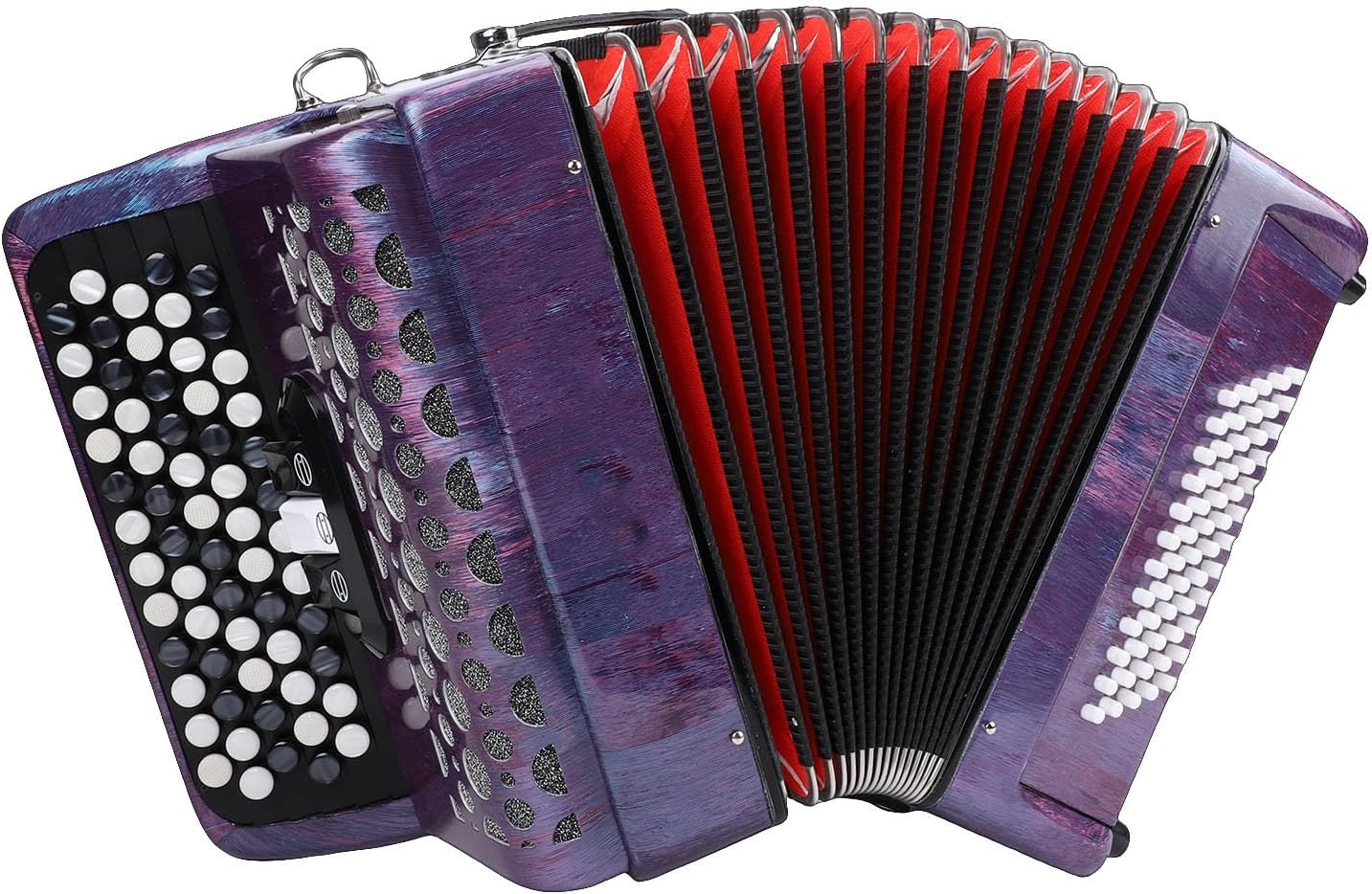 Bass Accordion, 62 Key 60 Button F B E Tuning Chromatic Accordion with Thicker Cases and Shoulder Strap Musical Instruments for Beginners Professional