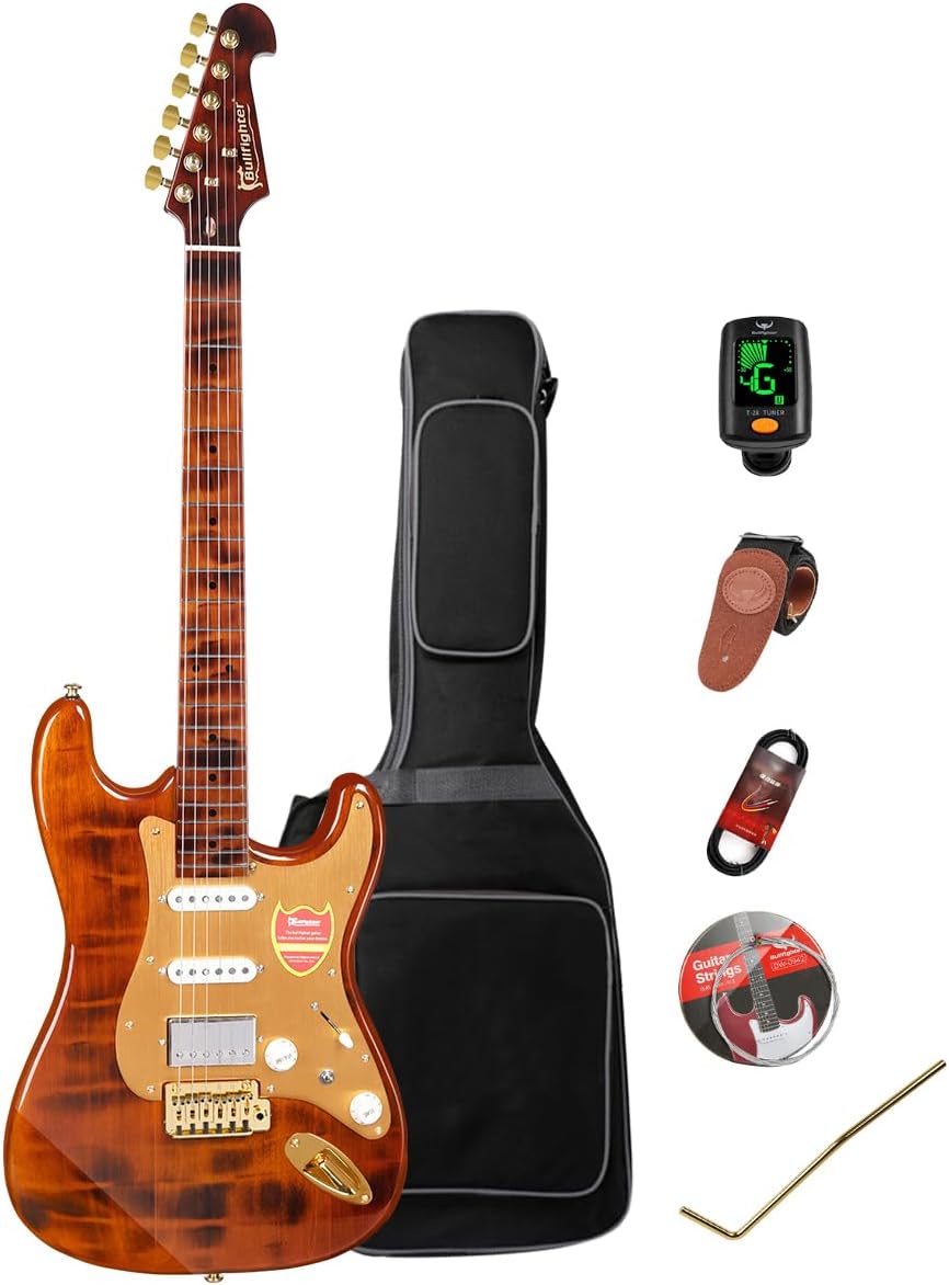 Bullfighter Electric Guitar Kit 39 Inch Full Size,6 Extra String, Picks, Gig Bag, Shoulder Strap, Cable (D190)