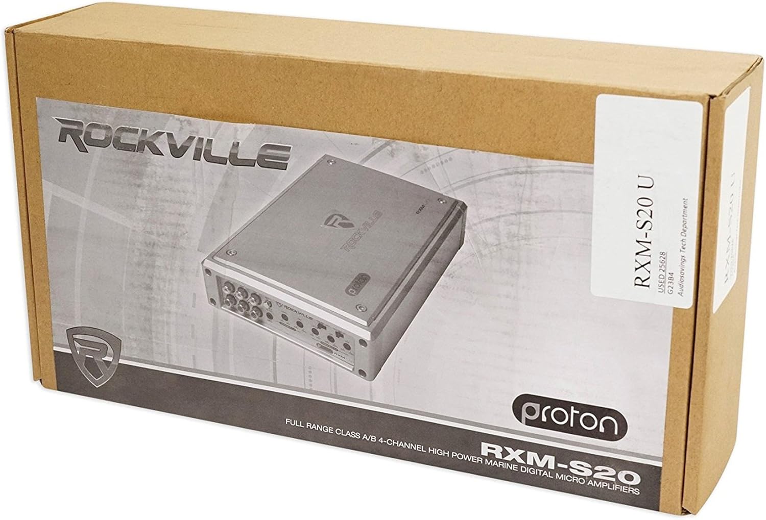 RockvilIe RXM-S20 1600w 4-Channel Amplifier Amp w/PA Mic for RZR/ATV/UTV/Cart