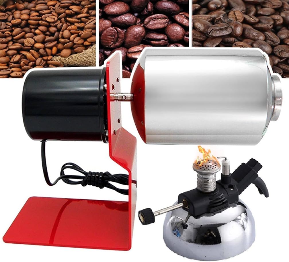 120g Electric Coffee Roaster Machine, Household Coffee Bean Baker Roasting Machine with Heating Furnace,45 RPM, Electric Drum Type,Chestnut Seed Nut Roasting Machine
