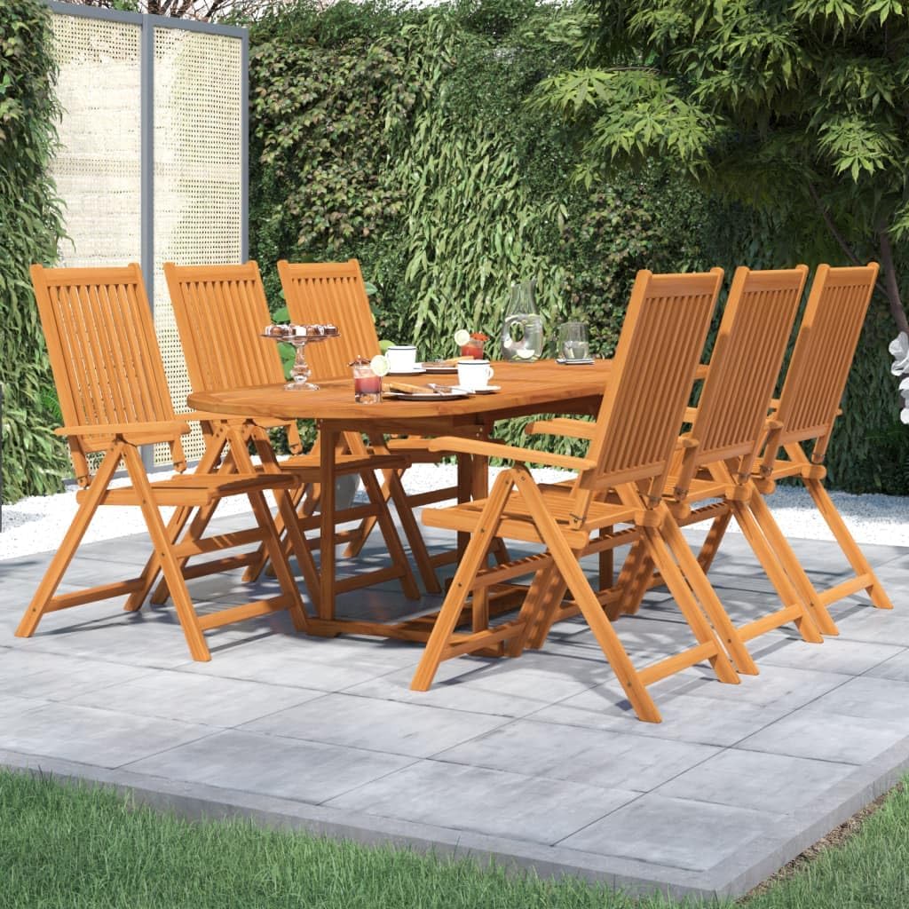Furniture Sets 7 Piece Patio Dining Set Solid Wood Acacia,Extendable Acacia Wood Garden Dining Set for Outdoor Entertaining Garden Conversation Sets