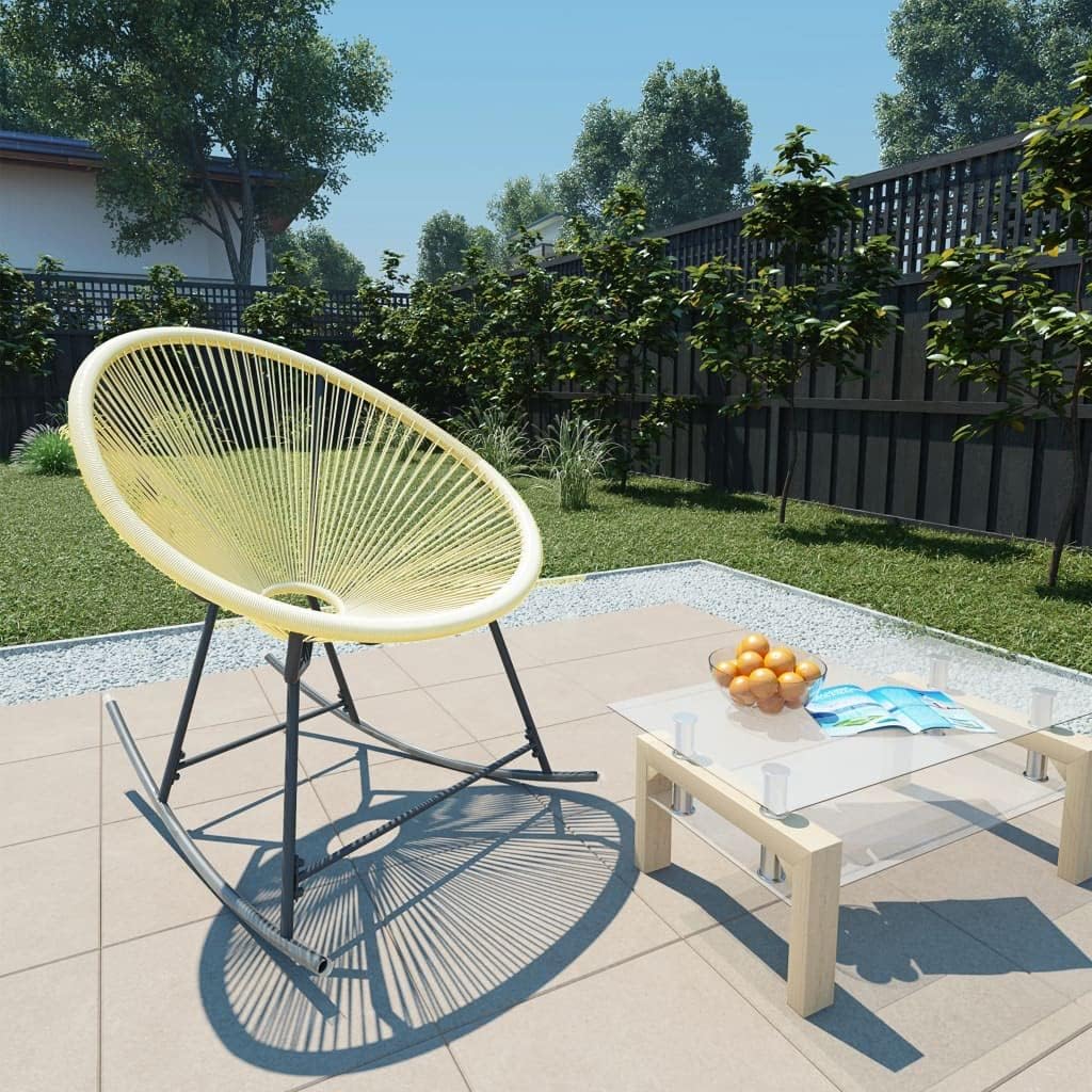 Outdoor Acapulco Chair Poly Rattan Beige Garden Furniture