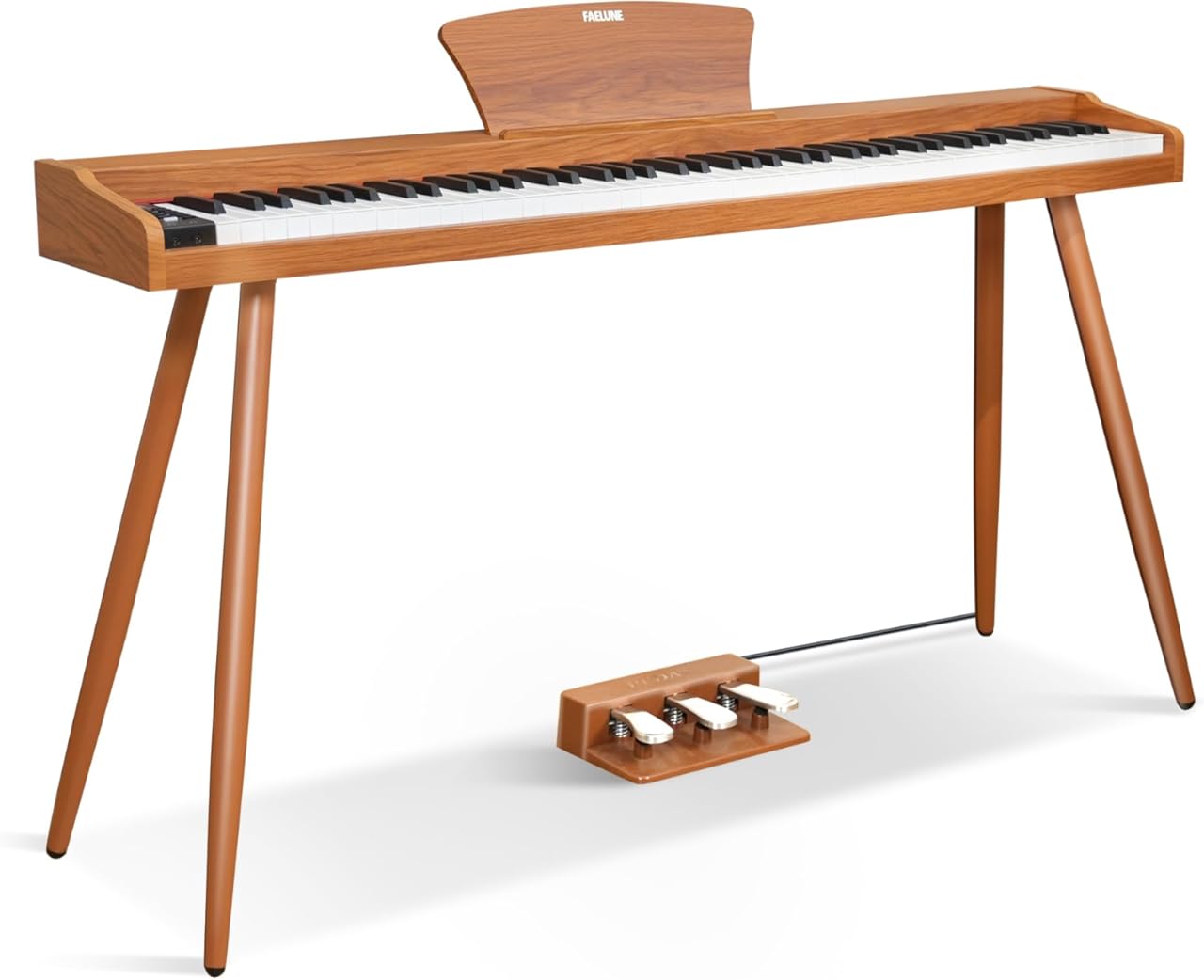 Digital Piano 88 Key Weighted Keyboard, Full-size Electric Piano for Beginners, with Triple Pedal, Sheet Music Stand,Supports USB-MIDI&BLUETOOTH Connecting, Retro Wood Color