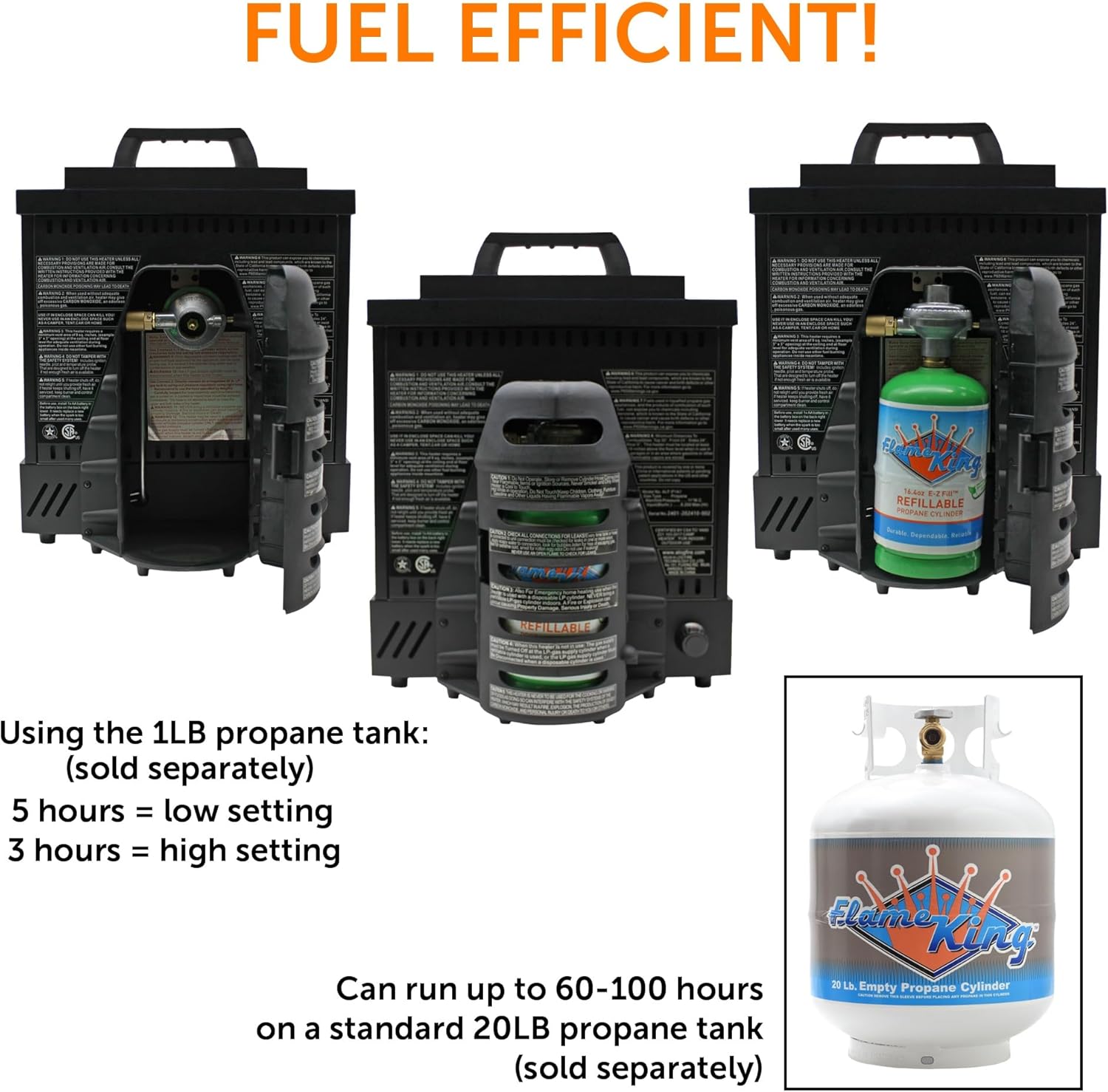 Flame King ALOGFIRE Propane Ambiance Log Fireplace Heater, Clean and Smokeless Dancing Flames, Indoor and Outdoor Use, for Campers, Patios, and Workshops