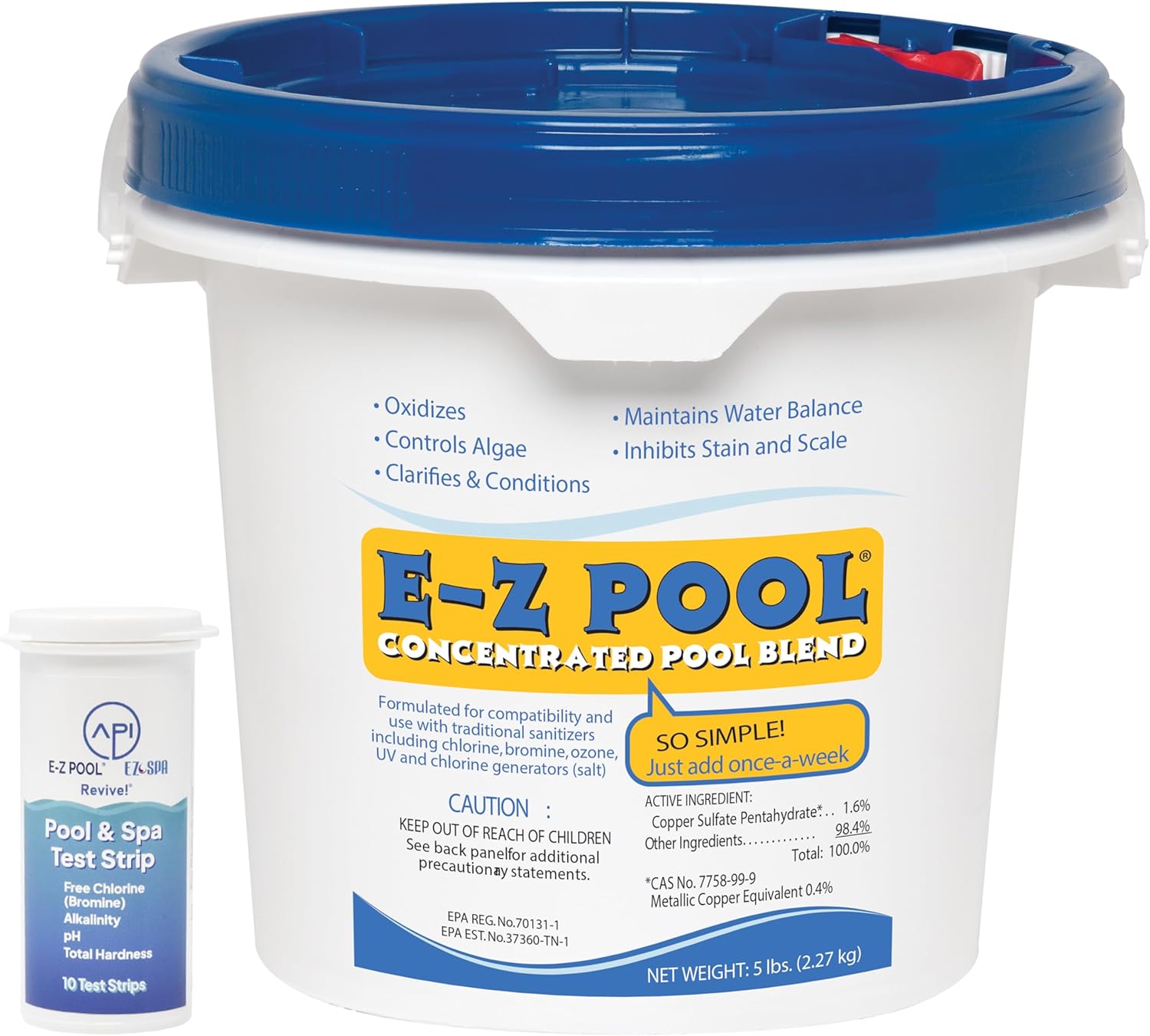 EZ Pool Concentrated Pool Blend Water Care 5 lb with Test Strips