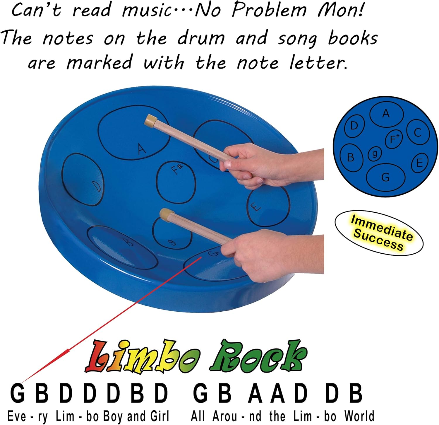 Jumbie Jam Authentic Steel Drum Steel Finish with Tube Floor Stand