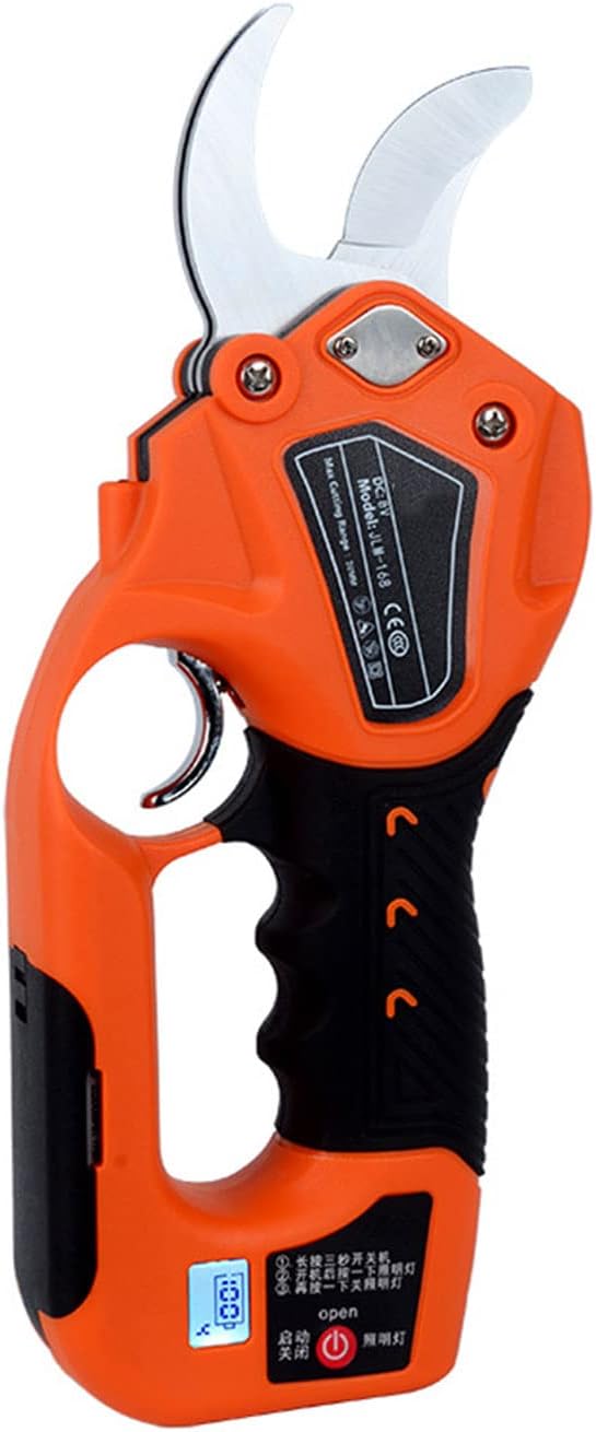 Gardening Scissors Household Electric Lithium Battery Fruit Tree Pruning Shears Branch Pruning Diameter 40mm Garden Scissors Garden Pruning Shears Electric Scissors/Orange