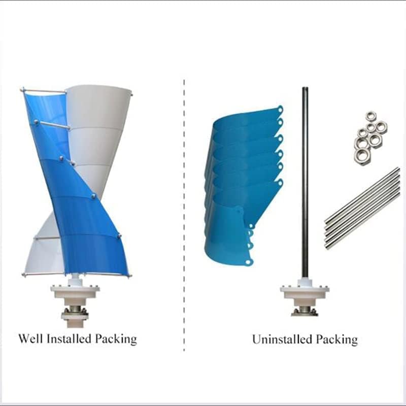 Vertical Spiral Wind Power Turbine Generator, 9000W Vertical Axis Breeze Start Wind-Solar Complementary +Magnetic Levitation Axis Wind Turbine Generator Power