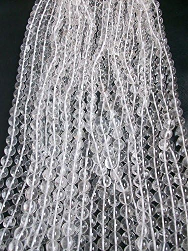 13 inch natural beads strand of 8mm smooth round crystal gemstone beads for DIY jewelry - necklace, bracelet, earring, ring.