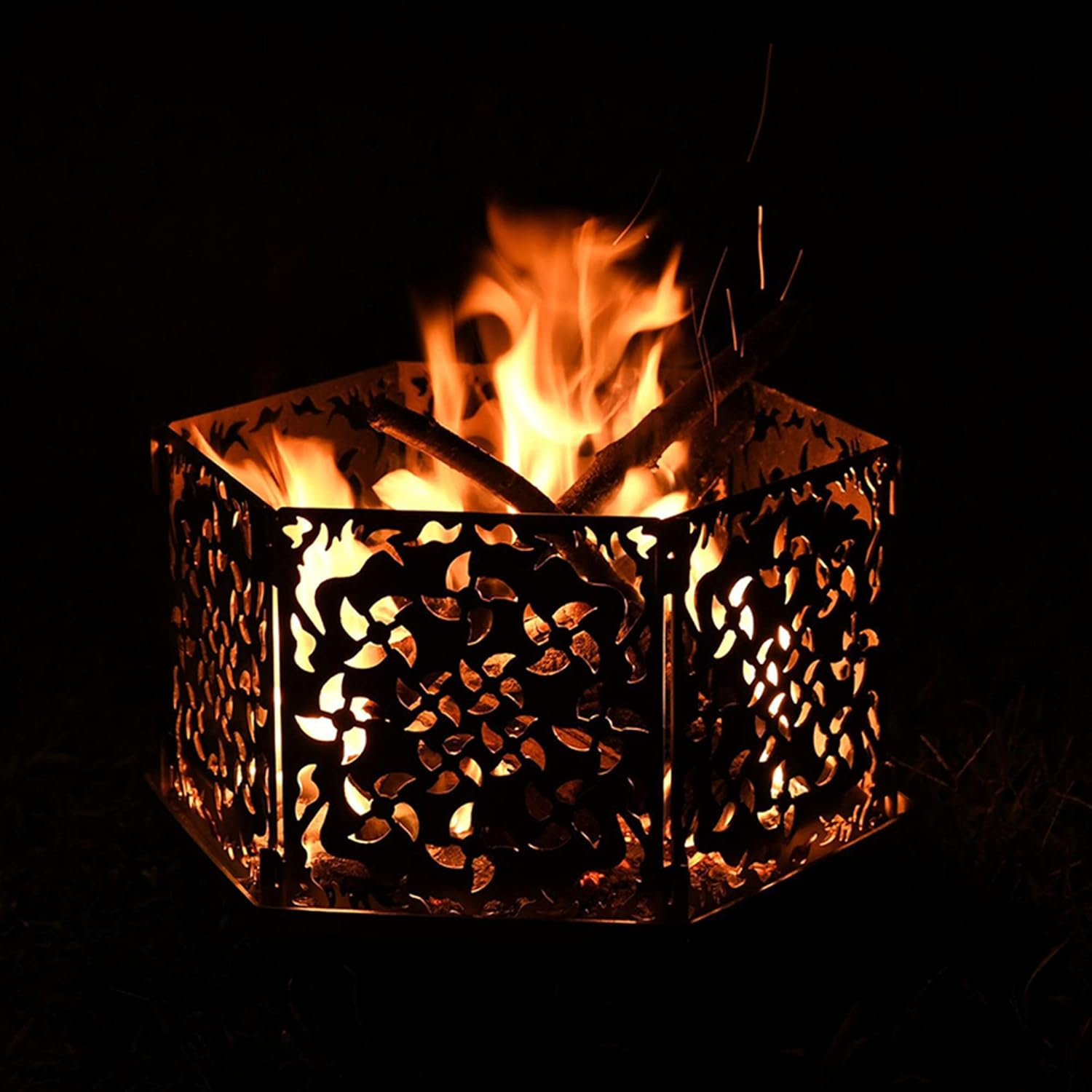 Creativity Oversized Outdoor Fire Pits & Bowls, Large Wrought Iron Wood Burning Firepit Bowls, Patio Heater for Backyard Garden Camping Bonfire