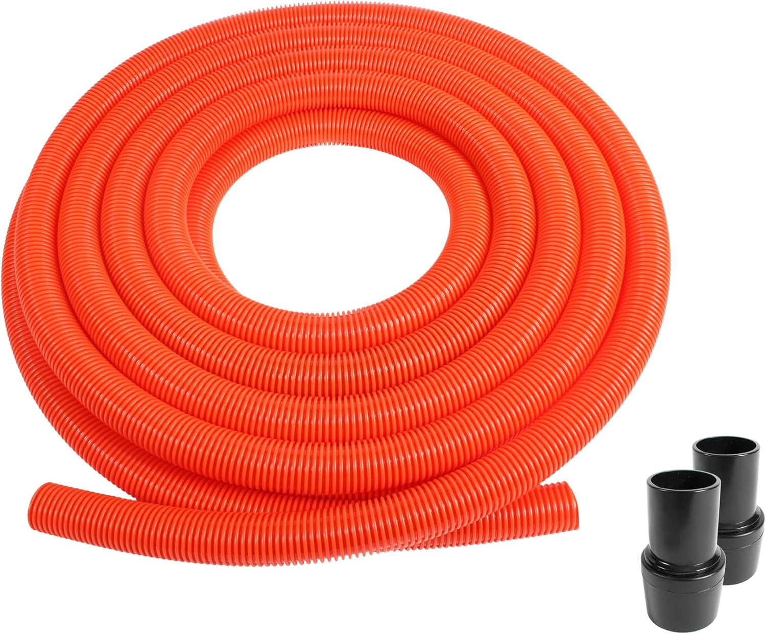 50 Ft. Orange Ultra-Flexible Crushproof Commercial Wet/Dry Vacuum Hose with 1.5 Inch Inner Diameter and 2 Swivel End Cuffs