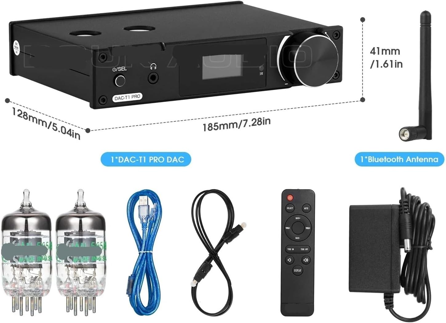 HiFi Tube Preamplifier Coax/Opt D/A Converter U DAC Speaker Receiver Headphone Amplifier