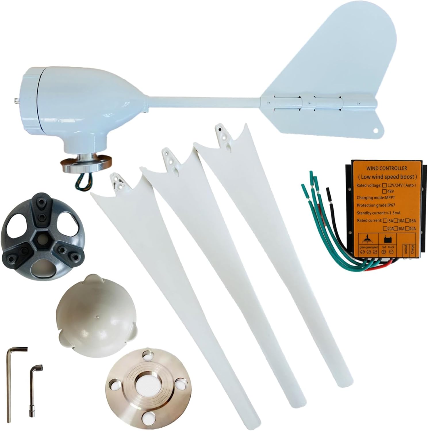 Free Alternative Wind Turbine Generator 1500W with MPPT/Charge Controller, Energy Windmill, Controller Medium Windmill Household Small(12V-220V)