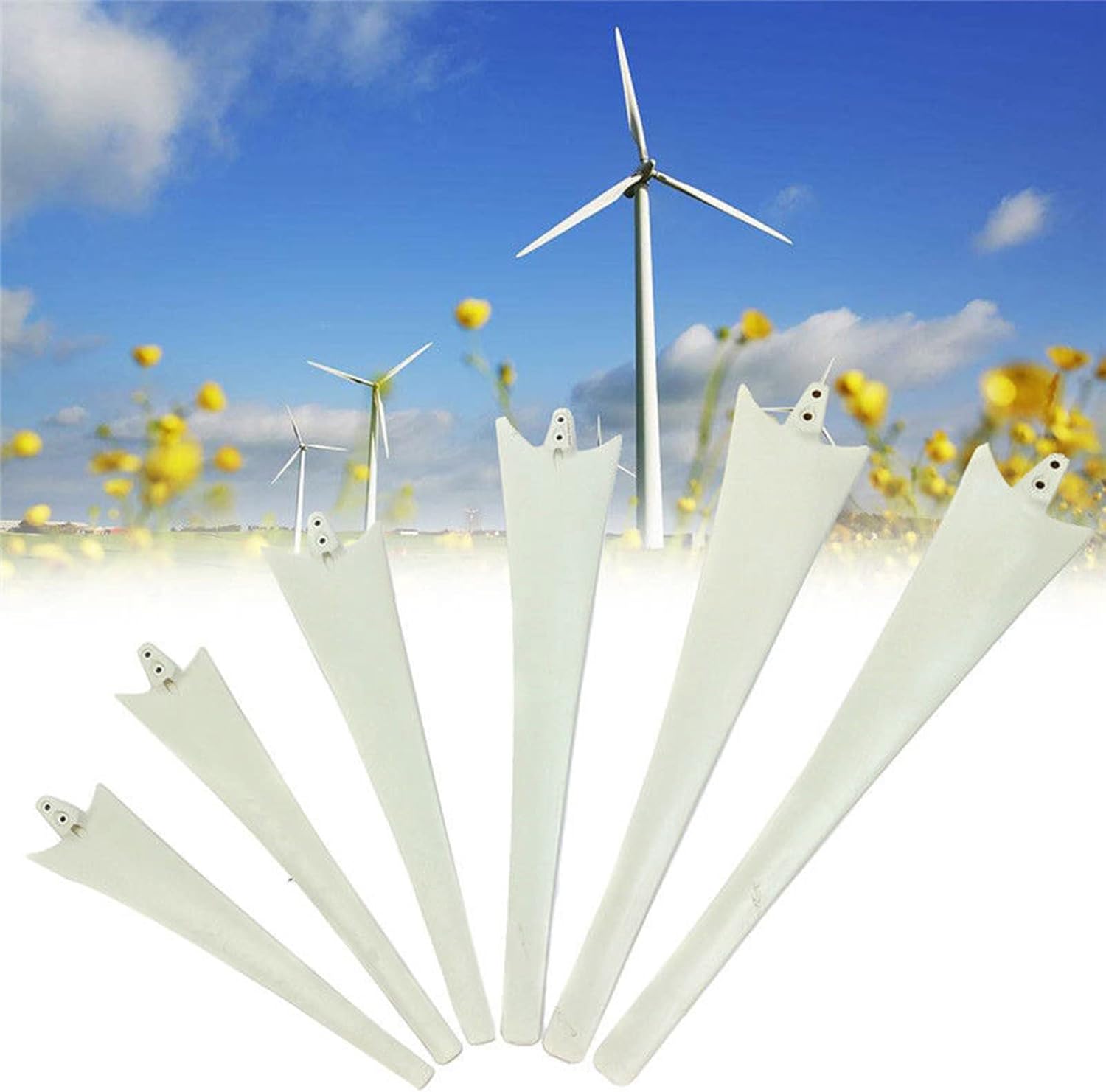 3-Blade Horizontal Wind Turbine 550/580/600/650mm Nylon Fiber Windmill Accessories Wind Turbine Blades (Color : White, Size : 650mm)