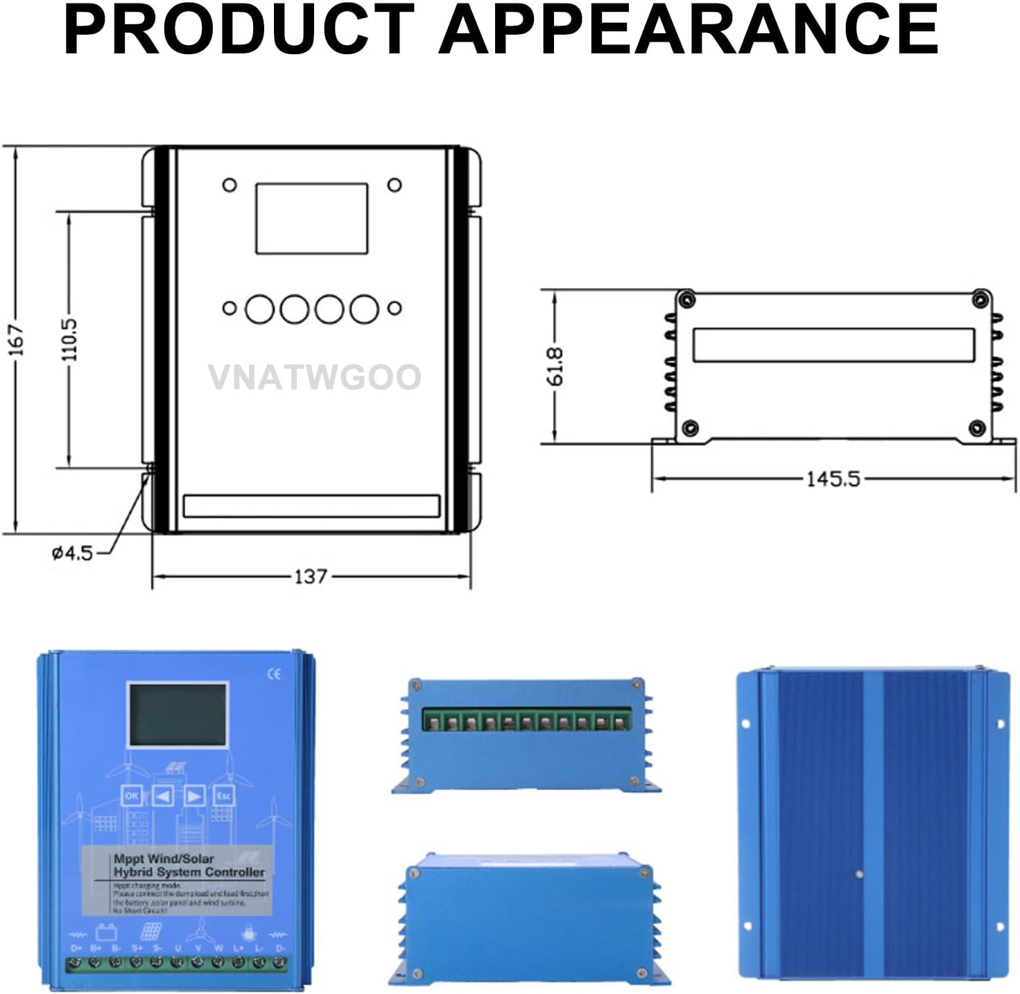 All-in-One Energy Controller - MPPT Tech for Solar & Wind Systems (16000W 12-48V Auto)(12V)