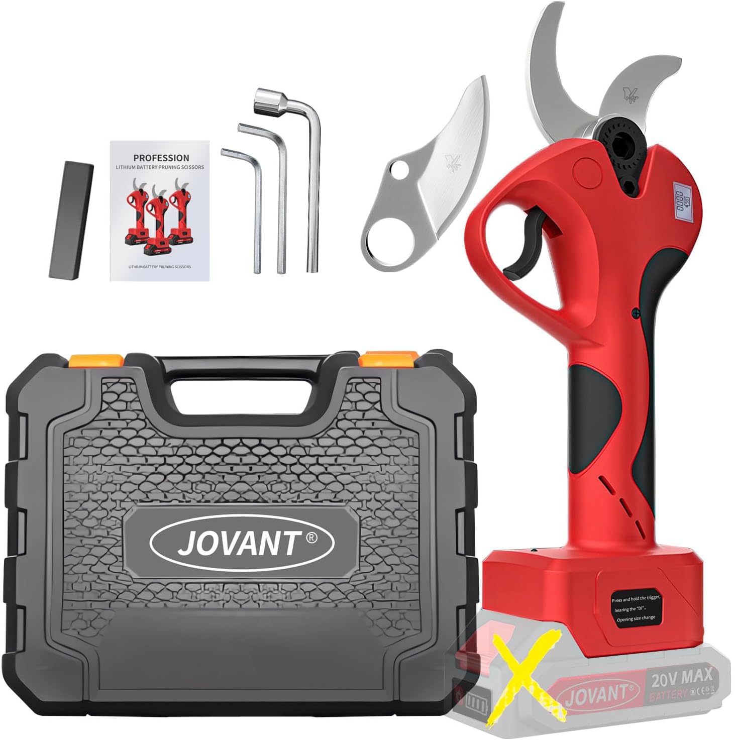 Electric Pruning Shears (No Battery), Cordless Pruning Shears 40mm(1.6 inch) Cutting Diameter Electric Shears for Tree Branch Tree Trimmer SK5 Blades Tree Pruner(Tools Only)