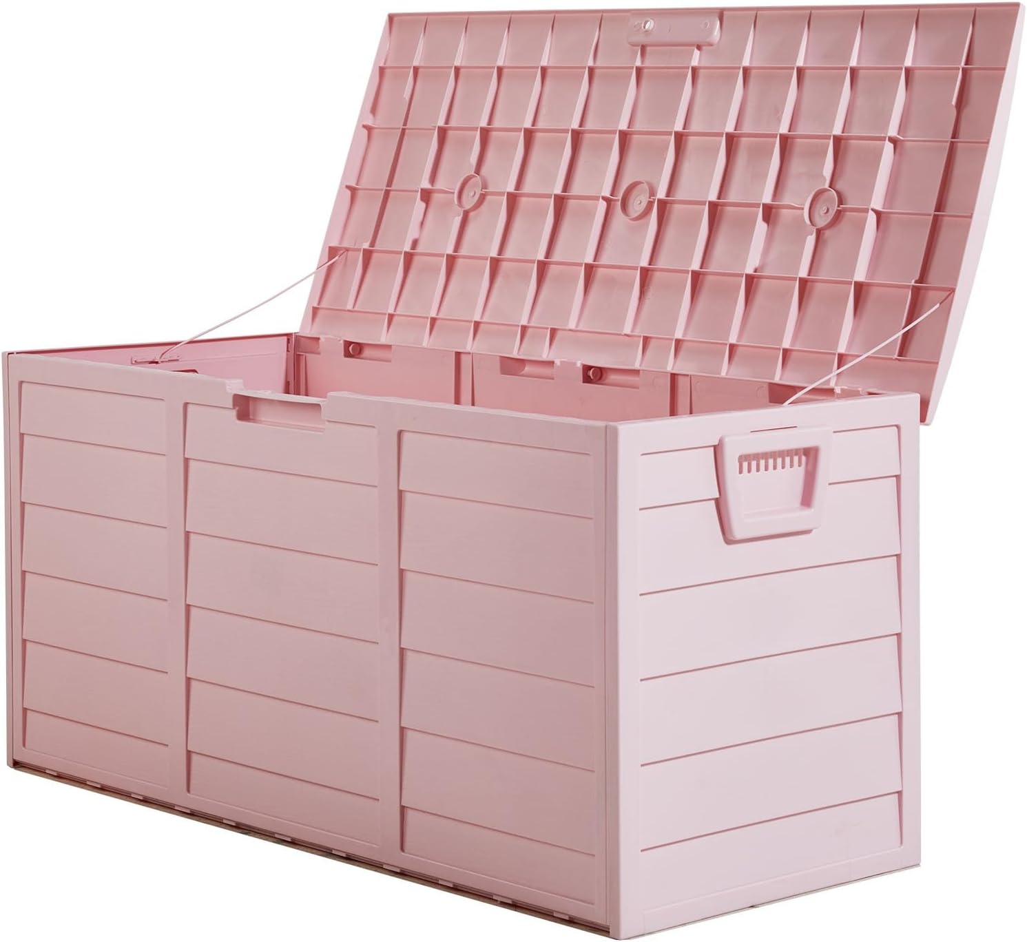 75-Gallon Resin Outdoor Storage Bench, Waterproof Deck Box with Wheels for Patio Furniture Cushions, Garden Tools & Pool Supplies (All pink)