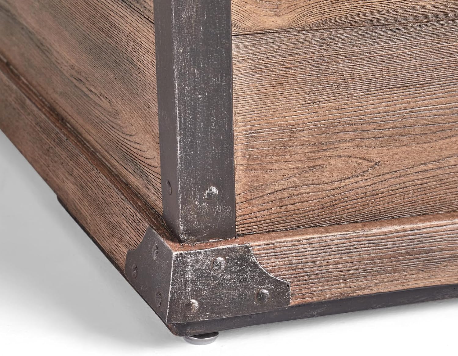 Penau Outdoor Patio Concrete Fire Table - Rectangle Gas Burning 56-Inch Fire Pit, 50,000 BTU, Wood Pattern - Brown (Tank Cover Not Included)