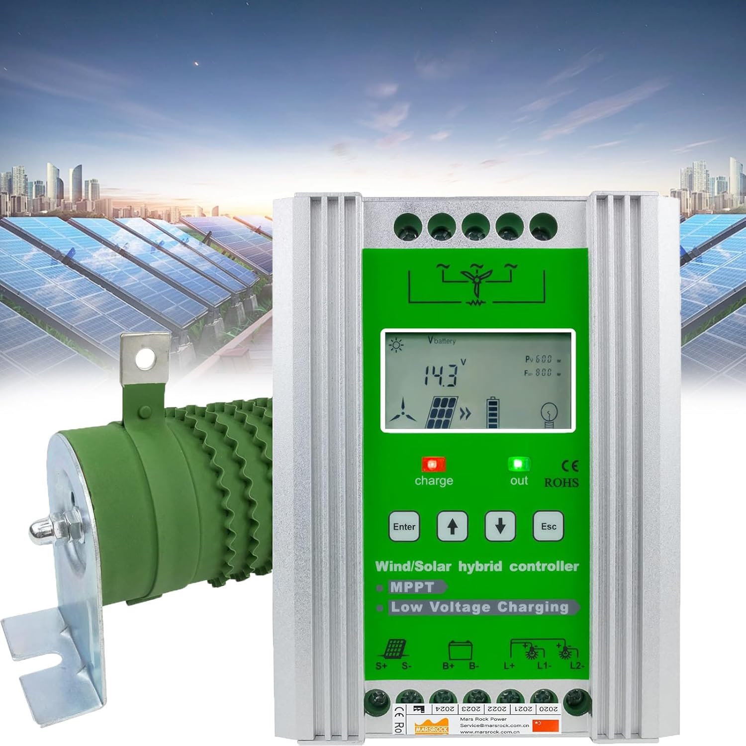3000W Wind Solar Hybrid Charge Controller MPPT Solar Regulator 1500W Wind Turbine 1500W Regulator 12V 24V 48V Auto Home Wind Generator,12v