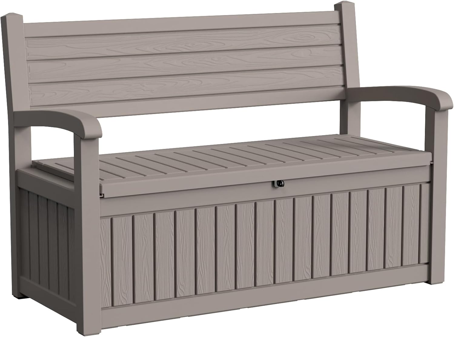 DRATO 75 Gallon Storage Bench Deck Box Outdoor Indoor,Lockable Durable All-Weather Seating with Hidden Storage,Deck Storage for Garden, Pool, Patio