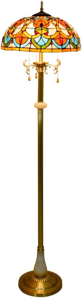 European Pure Copper Floor Lamp Tiffany-Style Color Glass Love Bedroom All Copper Classic Modern Creative Lamp