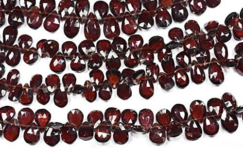 13 inch natural beads strand of 7x9-8x14mm faceted pear mozambique garnet gemstone briolletes beads for DIY jewelry - necklace, bracelet, earring, ring.