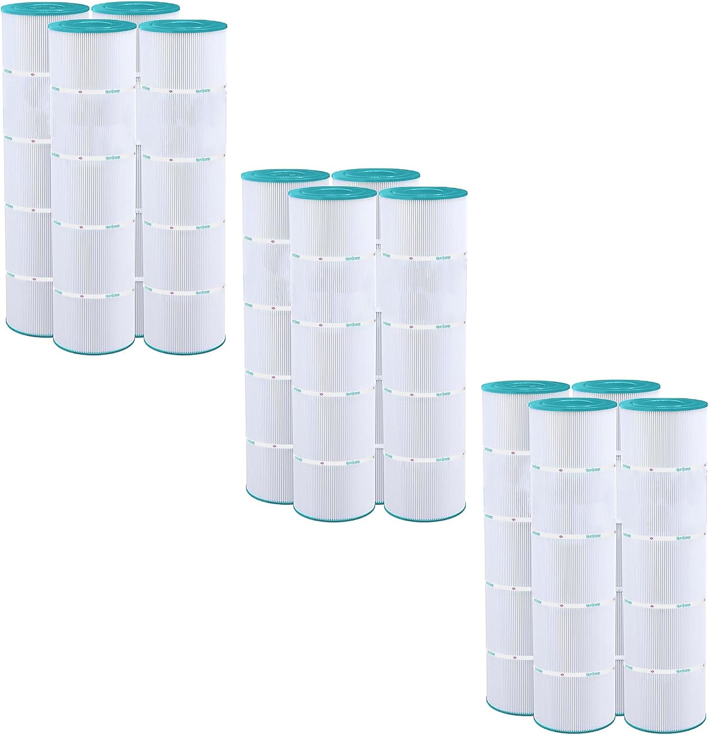 Hurricane Filters 12 Pack HF7459-04 Advanced Pool Filter Cartridge - Replacement for PJAN85, Unicel C-7459, Filbur FC-0800, Jandy Industries CCL-340,CV 340