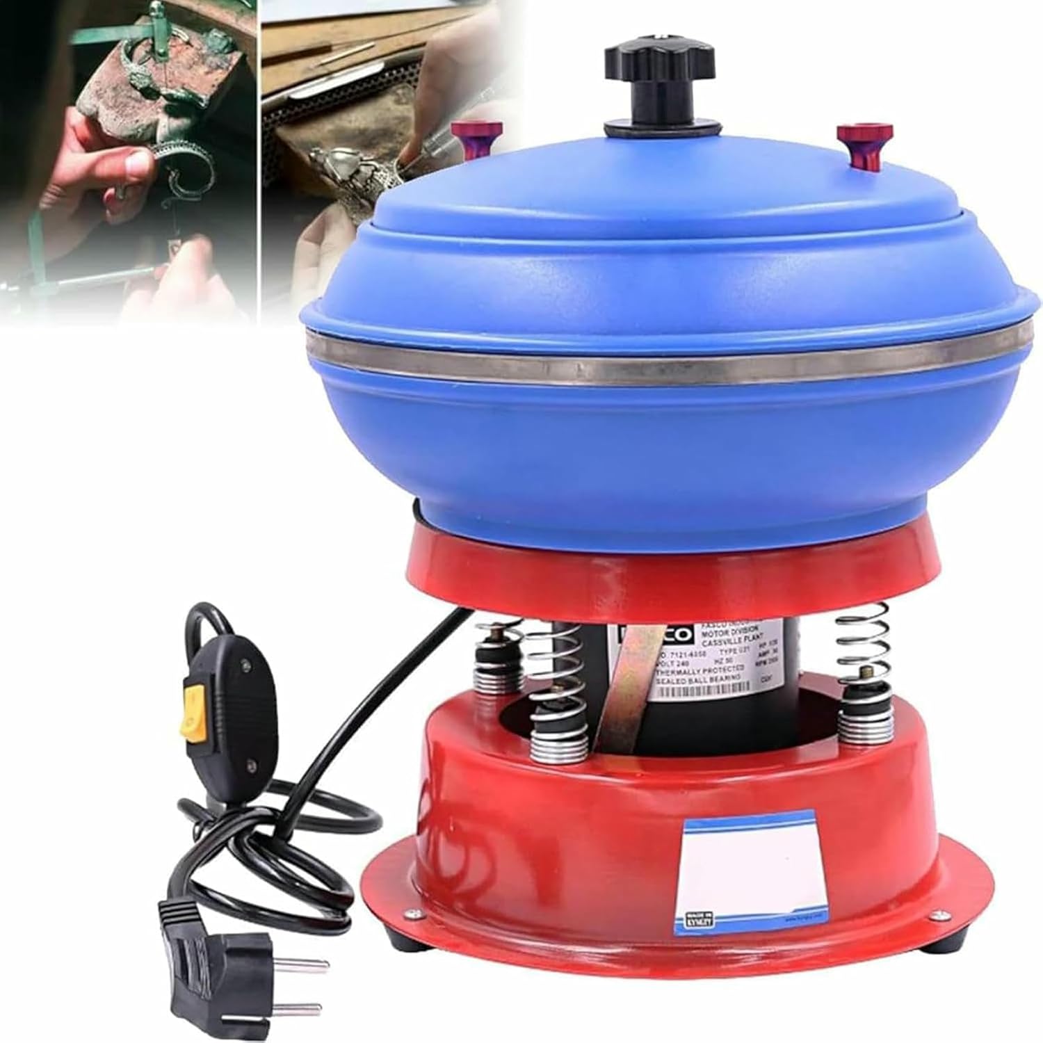 3.5L Vibratory Tumbler Polishing Machine, 260mm Vibrating Polishing Drum, Strong and Stable Surface Workpiece Polisher, Strong Load Capacity for Polishing Workpiece Surface