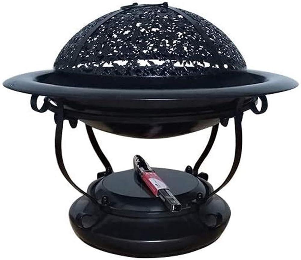 Outdoor Fire Pit Fire Pits Round Iron Brazier Charcoal Heating,Multi-Functional Elegant Black Square Outdoor Garden and Patio Heater Fire Pit