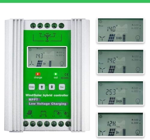 3000W Wind Solar Hybrid Charge Controller for 2000W Wind Turbine & 1000W Solar Panel - Auto MPPT, Efficient Power Management for Renewable Energy Systems