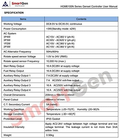 SMARTGEN HGM6120N Automatic Start Generator Controller (AMF)