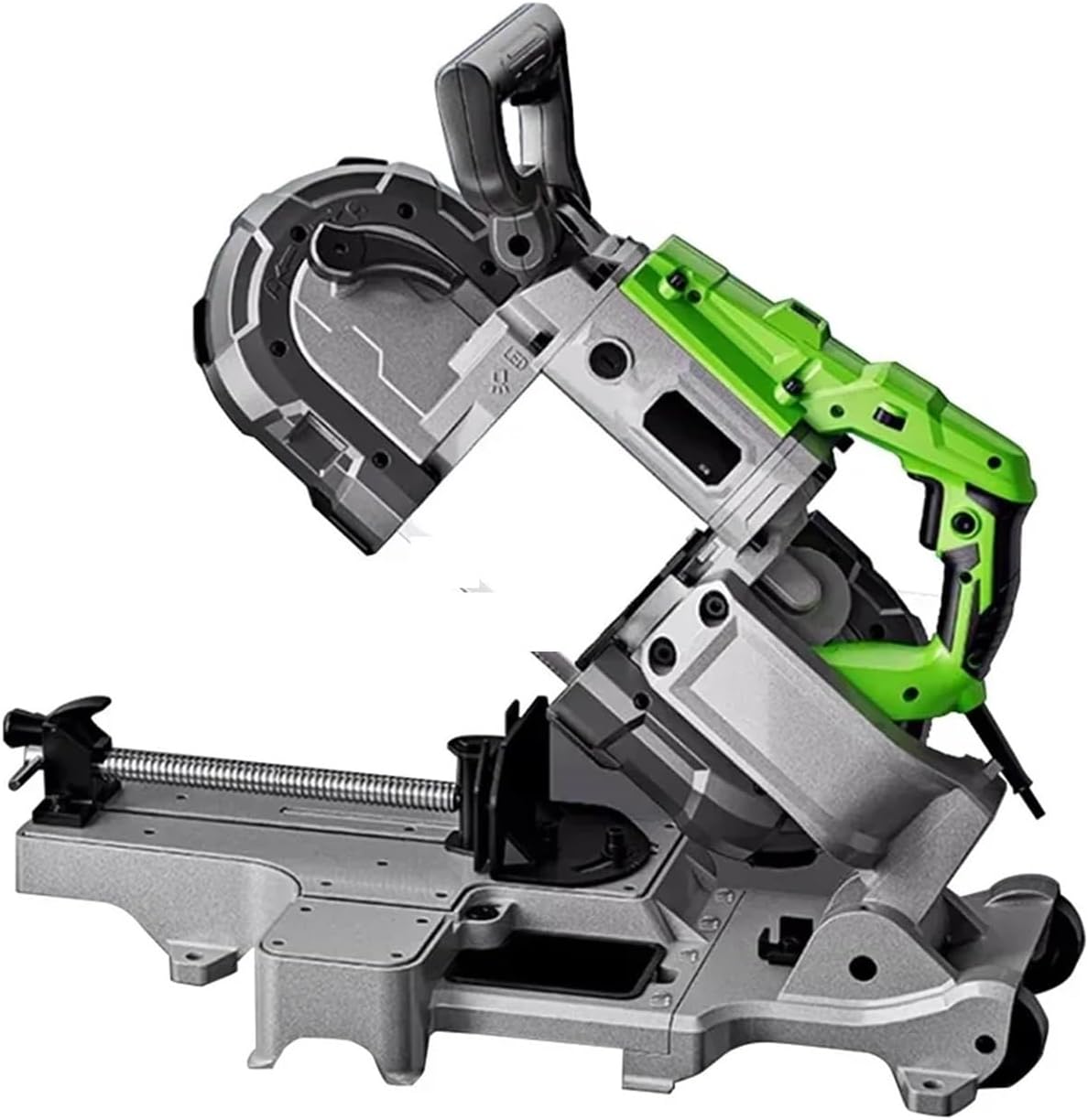 Chainsaw. Mini Portable Band Saw Machine Handheld Table Band Saw Steel Band Sawing Machine Metal Woodworking Machinery Sawing Machine(Gray2)