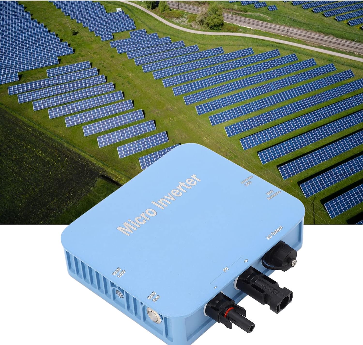 MPPT Solar Inverter, IP65 Aluminum Alloy Micro Grid Connected Automatic Recognition Inverter with Instruction Manual, US Plug (500W)