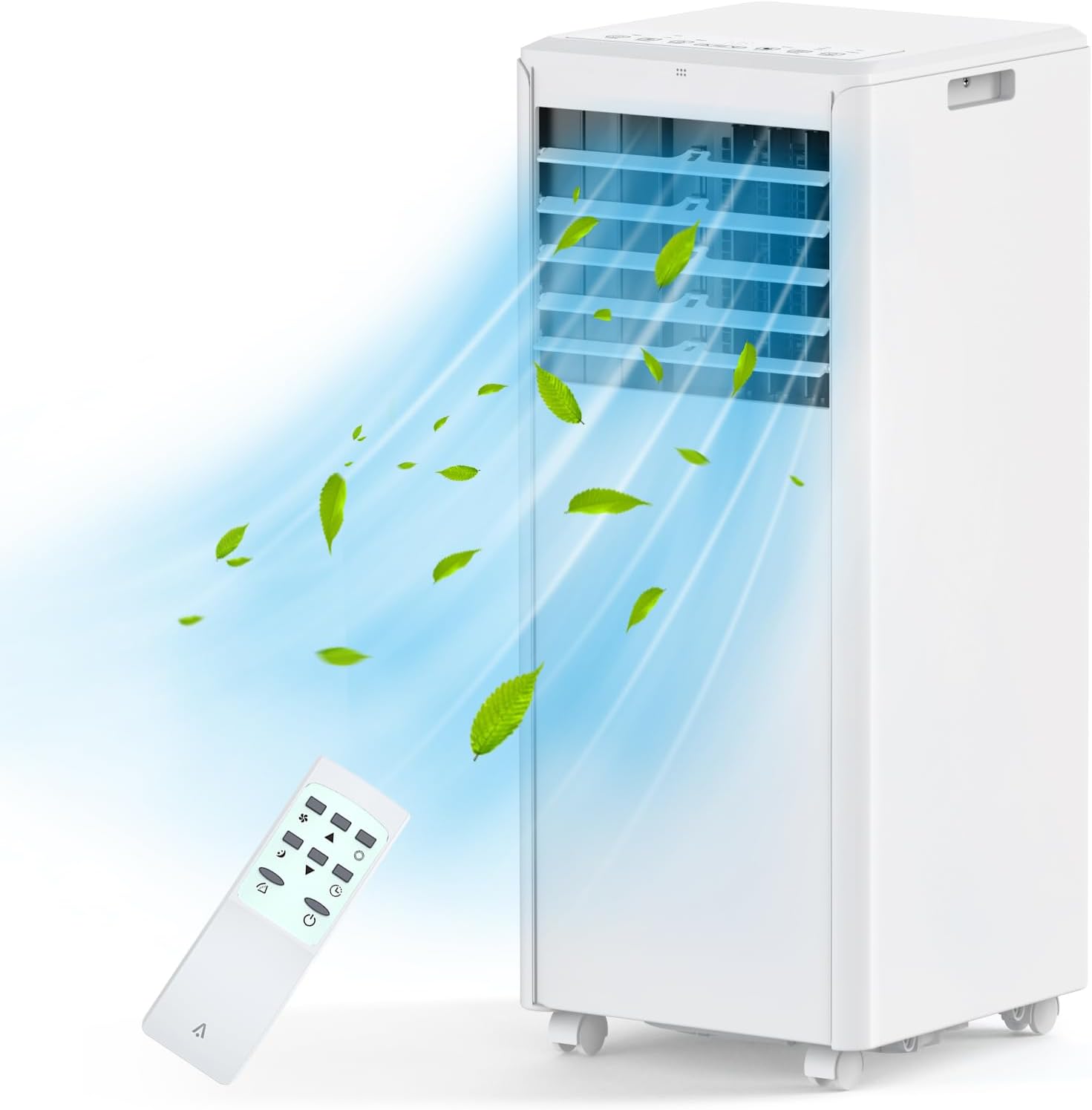 8,000 BTU Portable Air Conditioner, 3-In-1 AC Unit with Cooling, Dehumidifier, Fan Function, Standing Air Conditioner for Room Up to 350 Sq. Ft. with Remote and Window Kit, White