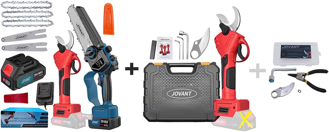 2 in 1 Electric Pruning Shears & Chainsaw,Electric Pruner for 1.2 inch Tree Trimming&1.2Inch Replacement Blade