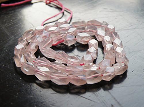 rose quartz gemstone pink faceted nugget 6 to 7mm 27 beads